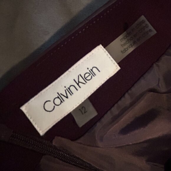 Calvin Klein Purple Ruched Faux-Leather Skirt - Picture 2 of 2